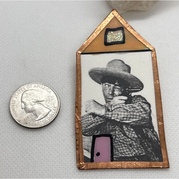 Vintage Louis Recchia Denver Artist Signed Whimsical‎ Handmade Pin Brooch Funky - Picture 2 of 9